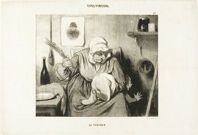 El Toque, lámina 42 de Types Parisiens de Honoré Victorin Daumier