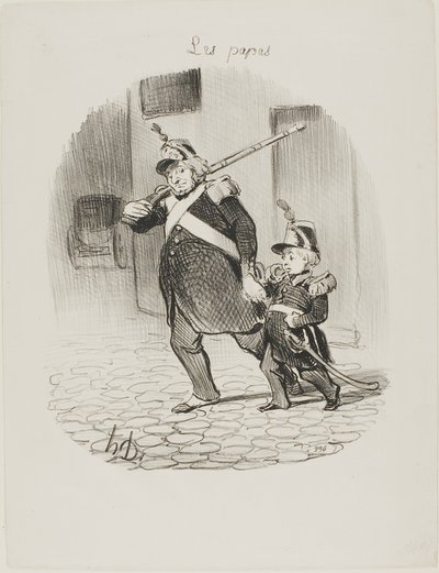 El día del gran desfile, plato 6 de Les Papas de Honoré Victorin Daumier