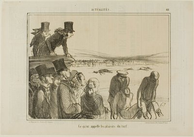 Estas son las alegrías de las carreras de caballos, placa 411 de Actualités de Honoré Victorin Daumier
