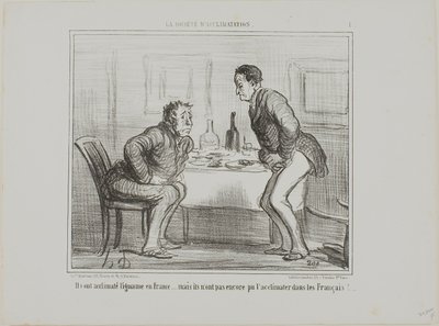 Consiguieron aclimatar la patata india al clima francés, ¡pero sigue siendo un problema aclimatar a los franceses a la patata india!, lámina 1 de La Société D
