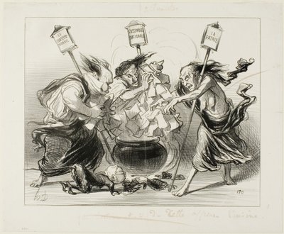 Demasiados cocineros estropean el caldo, plato 129 de Actualités de Honoré Victorin Daumier