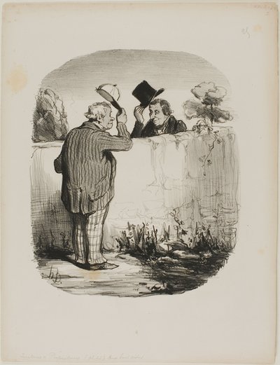 Dos buenos vecinos, placa 25 de Locataires Et Propriétaires de Honoré Victorin Daumier