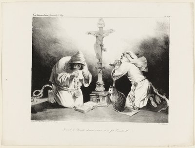 Cuando el diablo envejeció se hizo ermitaño, plancha 476 de Honoré Victorin Daumier