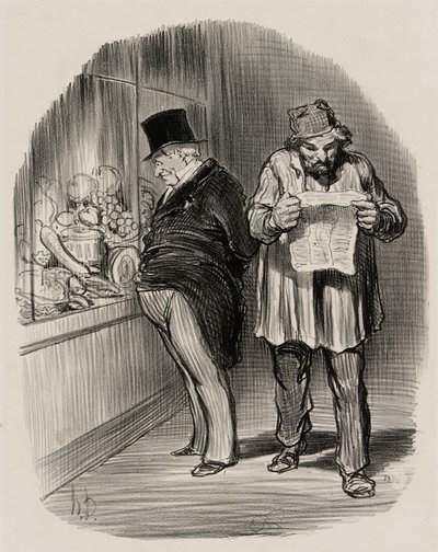 Obrero y burgués, de Les Parisiens En 1848 de Honoré Victorin Daumier