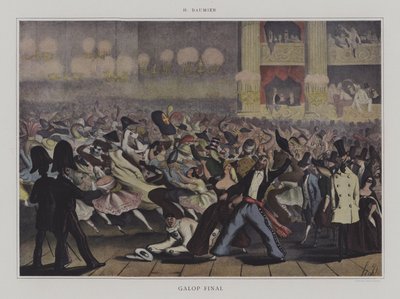 Galop Final (litografía a color) de Honore (after) Daumier