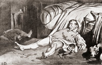 Le Massacre de la rue Transnonain, de la litografía de Honore Daumier, de The Print-Collector
