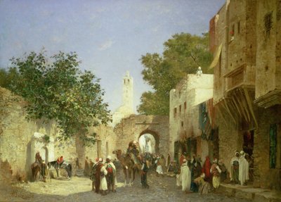 Escena de calle árabe, 1872 de Honore Boze