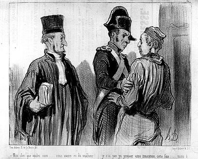 Un abogado y su cliente por Daumier - en “Charivari” del 21/09/1845 de Honoré Daumier