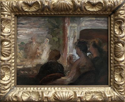 Un palco de teatro. Pintura de Honoré Daumier (1808-1879), circa 1865. Arte francés de Honoré Daumier