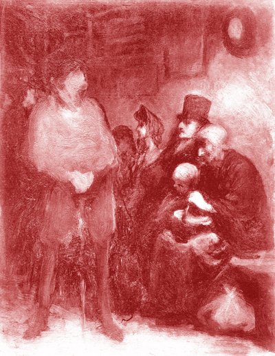 Una sala de espera, Exposición Daumier en la Galería Durand-Ruel en 1878 de Honoré Daumier