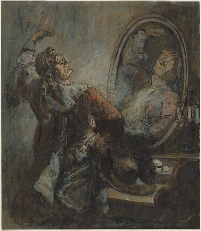 Actor posando ante un espejo de Honore Daumier