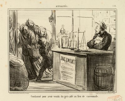 Actualidades n.º 252: Condenado por haber vendido arenisca molida en lugar de azúcar moreno. de Honoré Daumier