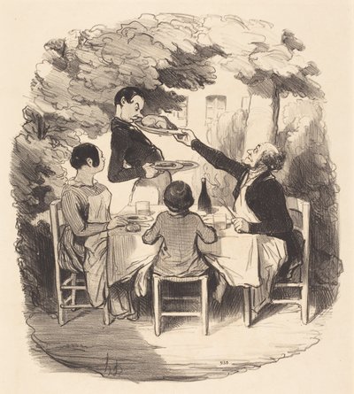 ¡Ah! está fresco... pero ten cuidado chico... de Honoré Daumier