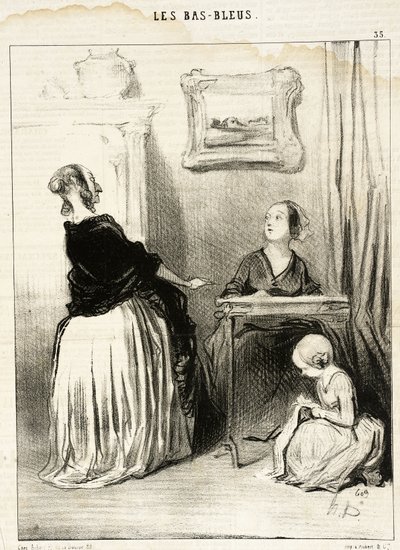 ¡Ah!... ¿Qué singular educación le dan a su hija?... de Honoré Daumier