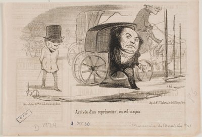 Llegada de un diputado en un carruaje, llamado un caracol de Honoré Daumier