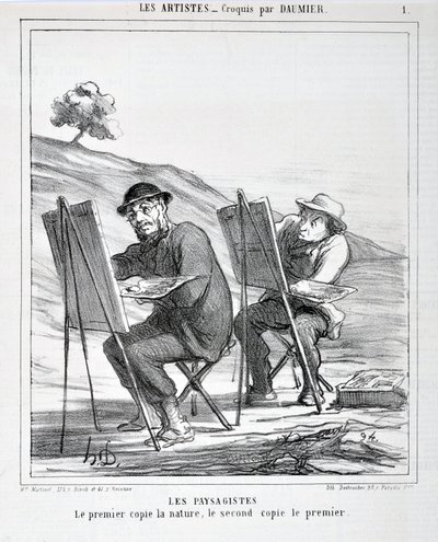 Serie LES ARTISTS Les paysagistes. “El primero copia la naturaleza, el segundo copia al primero” de Honoré Daumier