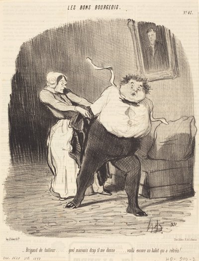 Bandido sastre... otra prenda... encogida! de Honoré Daumier
