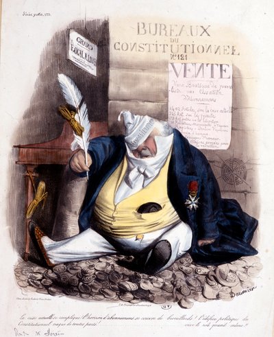 Caricatura de Daumier sobre el Dr. Louis Desire Veron y el periódico Le Constitutionnel de Honoré Daumier