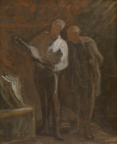 Coleccionismo de grabados, c.1870-73 (óleo sobre lienzo) de Honore Daumier
