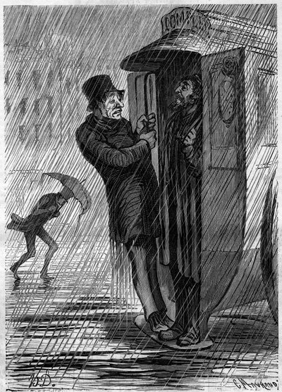 ¡Completo! Caricatura de Honore Daumier (1808-1879). Grabado en "Le Monde Illustré" n°271 del 21 de junio de 1862 de Honoré Daumier