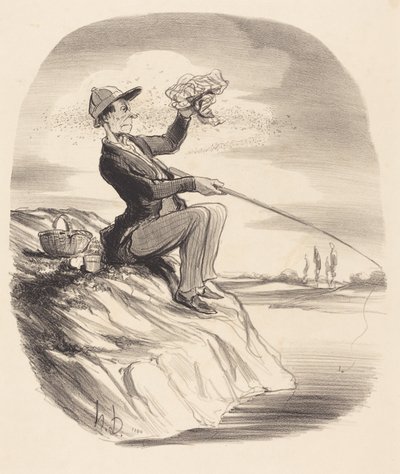 Inconveniente de ir a pescar... de Honoré Daumier