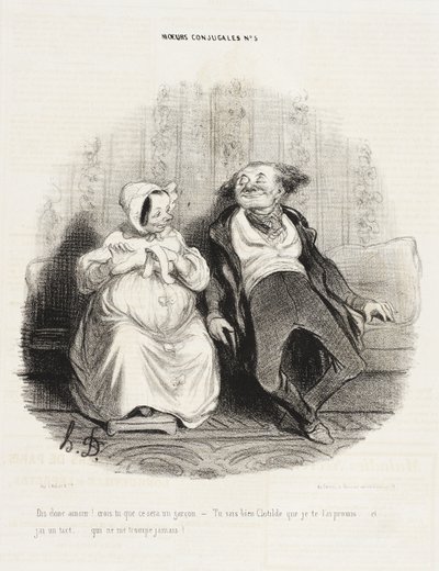 ¡Dime, amor! ¿Crees que será un niño? de Honoré Daumier