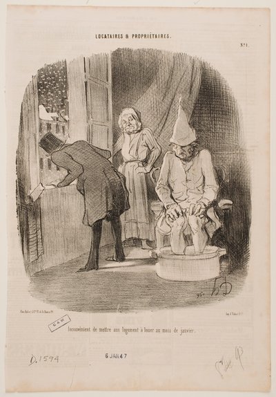 Desventaja de poner en alquiler la vivienda en enero de Honoré Daumier
