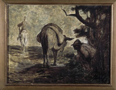 Don Quijote y Sancho Panza. Ilustración de la novela de Miguel Cervantes Don Quijote de la Mancha. Pintura de Honore Daumier. Museo de Bellas Artes, Palais Longchamp de Honoré Daumier