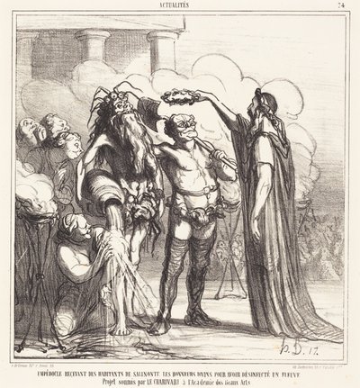 Empédocles recibiendo los honores divinos de Honoré Daumier