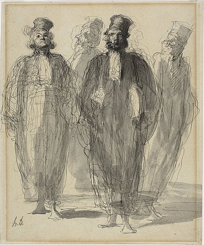 Cuatro abogados de Honoré Daumier