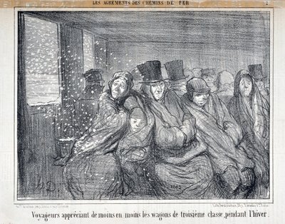 Ilustración para la serie "Les Agrements des Chemin de fer" de Honoré Daumier