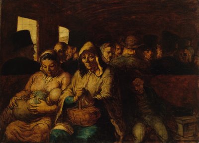 Interior de un Vagón de Tercera Clase de Honoré Daumier