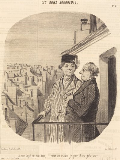 Vivo un poco en lo alto... pero... disfruto de una bonita vista! de Honoré Daumier
