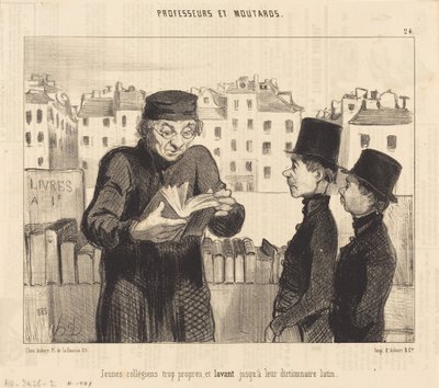 Jóvenes colegiales... lavando hasta su diccionario de latín de Honoré Daumier