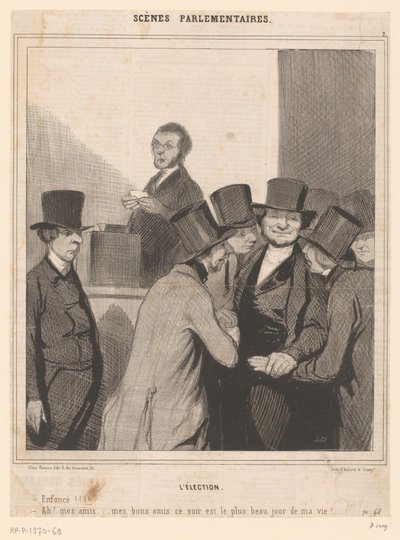 Caricatura de dos candidatos tras el resultado de las elecciones de Honoré Daumier