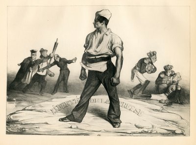 La Caricatura (1830) política, Satírico en N & B de Honoré Daumier
