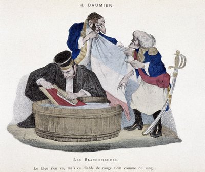 Lavanderas: la bandera francesa - Caricatura de Honoré Daumier de Honoré Daumier