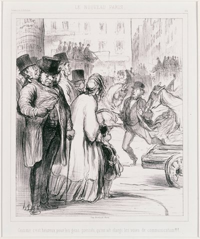 Le Nouveau Paris: Qué suerte para la gente con prisa que se hayan ensanchado las carreteras (El Nuevo París) de Honoré Daumier