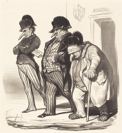 Los Periódicos Napoleónicos saliendo de la Asamblea Nacional de Honoré Daumier