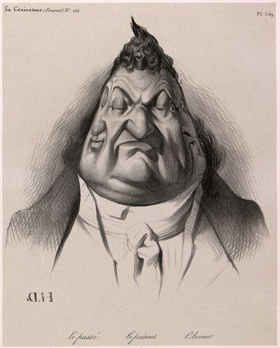 Louis-Philippe visto por Daumier - El pasado - El presente - El futuro - de La Caricature - 1834 - por Honoré Daumier - Ilustración del periódico: "La Caricature", 9 de enero de Honoré Daumier
