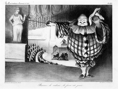 Bajen el telón, la farsa ha terminado, placa 421 de Honoré Daumier