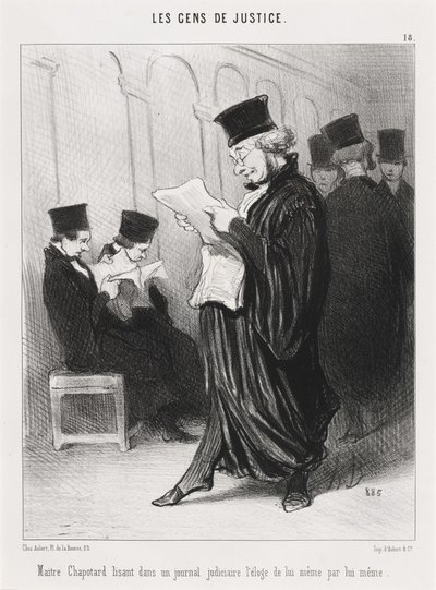 El señor Chapotard leyendo... el elogio de sí mismo... de Honoré Daumier