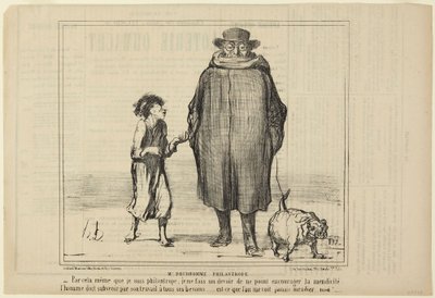 El señor Prudhomme, filántropo, número 291 de la serie Actualités de Le Charivari de Honoré Daumier