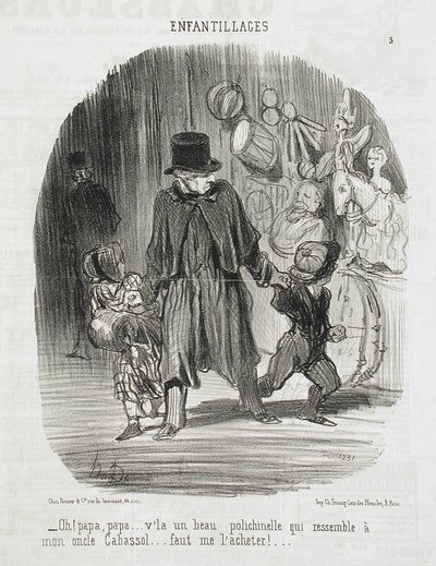 ¡Oh! Papá, papá... ahí hay un hermoso Polichinela... de Honoré Daumier