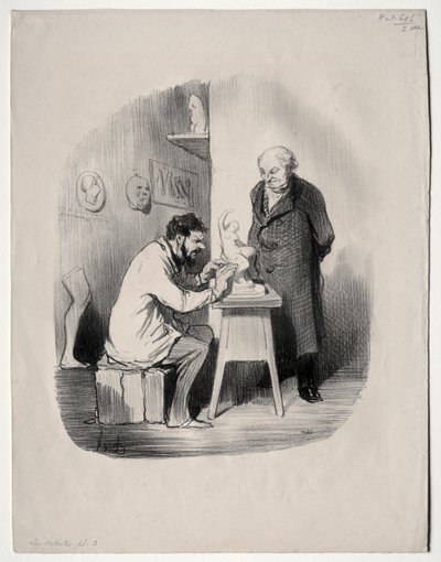 Los Artistas, lámina 2: Debes modelarme de esta manera algún día de Honoré Daumier