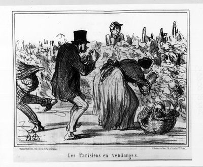 Bocetos parisinos: parisinos en la cosecha - por Daumier, en "Charivari" del 02/10/1857 de Honoré Daumier