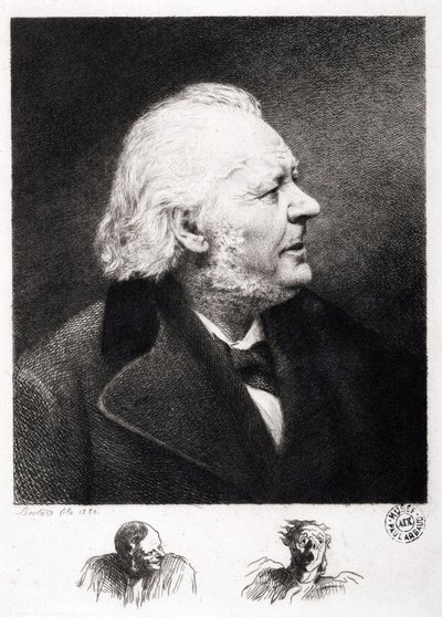 Retrato de Honoré Daumier (1808-1879), grabador, pintor y escultor francés. Grabado de su hijo Boulard de Honoré Daumier