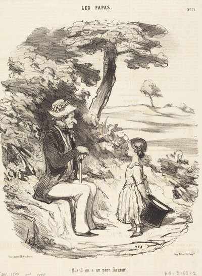 Cuando se tiene un padre bromista de Honoré Daumier