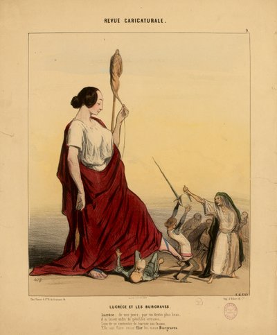 Revista caricaturesca n.º 9: Lucrecia y los Burgraves. Lucrecia, en nuestros días, por un destino más hermoso... de Honoré Daumier