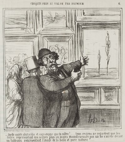 Boceto hecho en el Salón por Daumier, no. 6: Solo mira en qué mundo degenerado y corrupto estamos viviendo... de Honoré Daumier